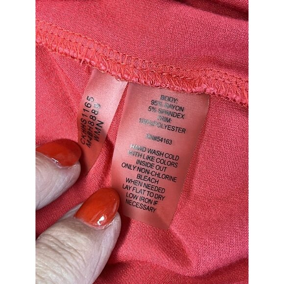 Calvin Klein Womens Sheer Panel Blouse~Size Lrg~Pink Chiffon Contrast Top L8 22 - Picture 8 of 8